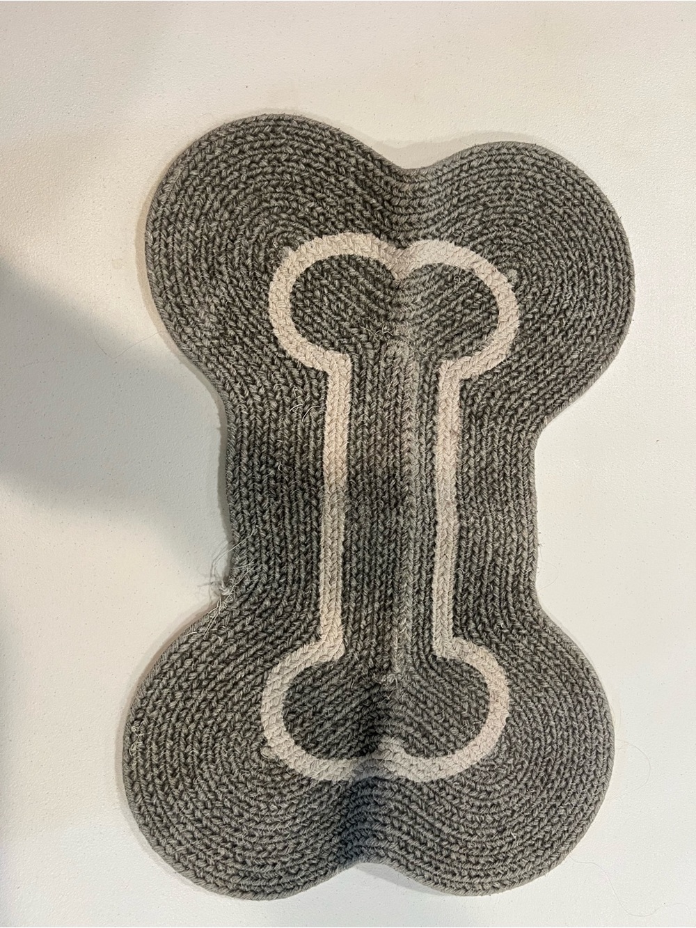 Gray Bone-Shaped Braided Accent Rug - Neutral Home Accents